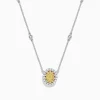 BH Multi Canare 14K White Gold Oval Halo Yellow Diamond Pendant Necklace, 0.81 TCW | Necklaces & Pendants
