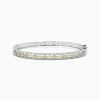 BH Multi Canare 14K White Gold Yellow and White Diamond Bangle, 1.27 TCW | Bracelets