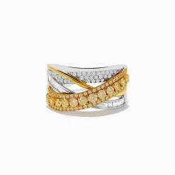 Effy Jewelry Canare Two-Tone White u0026 Yellow Diamond Crossover Ring | Rings