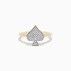 Effy Jewelry Casino 14K Yellow Gold Diamond Spade Suit Ring | Rings