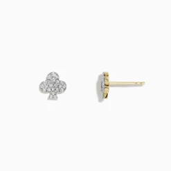 Effy Jewelry Casino 14K Yellow Gold Diamond Clubs Suit Stud Earrings | Earrings