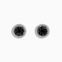 Effy Jewelry Caviar 14K White Gold White and Black Diamond Stud Earrings | Earrings