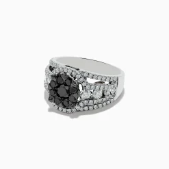 Effy Jewelry Caviar 14K White Gold White and Black Diamond Ring | Rings