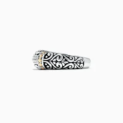 Effy Jewelry 925 Classic Silver u0026 Gold Diamond Ring, .07 TCW | Rings