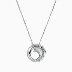 Effy Jewelry Classique 14K White Gold Diamond Swirl Pendant, 0.48 TCW | Necklaces & Pendants