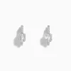 BH Multi Classique 14K White Gold Diamond 1/2" Huggie Earrings, 0.49 TCW | Earrings