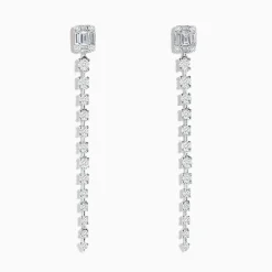 BH Multi Classique 14K White Gold Diamond Drop Earrings | Earrings