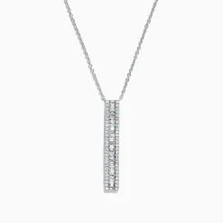 Effy Jewelry Classique 14K White Gold Diamond Vertical Necklace, 0.61 TCW | Necklaces & Pendants