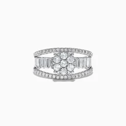 Effy Jewelry Classique 14K White Gold Diamond Split Band Ring, 1.25 TCW | Rings