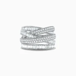 BH Multi Classique 14K White Gold Diamond Crossover Ring, 1.47 TCW | Rings