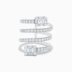 Effy Jewelry Classique 14K White Gold Diamond Spiral Ring | Rings