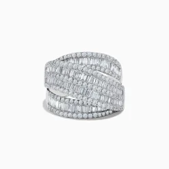 Effy Jewelry Classique 14K White Gold Diamond Crossover Ring | Rings