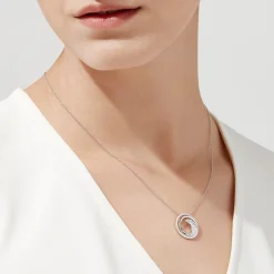 Effy Jewelry Classique 14K White Gold Diamond Swirl Pendant, 0.48 TCW | Necklaces & Pendants