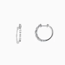 BH Multi Classique 14K White Gold Diamond Hoop Earrings, 0.37 TCW | Earrings