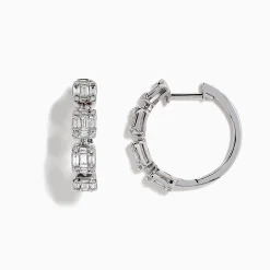 BH Multi Classique 14K White Gold Diamond Hoop Earrings, 0.77 TCW | Earrings