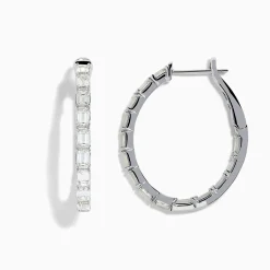 Effy Jewelry Classique 14K White Gold Diamond Hoop Earrings | Earrings