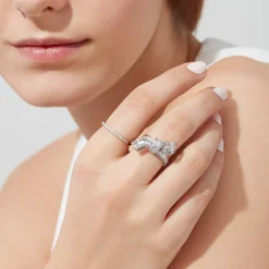 BH Classique 14K White Gold Diamond Bow Ring, 1.08 TCW | Rings
