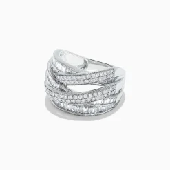 BH Multi Classique 14K White Gold Diamond Crossover Ring, 1.47 TCW | Rings