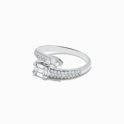 Effy Jewelry Classique 14K White Gold Diamond Bypass Ring 0.65 TCW | Rings