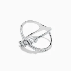 Effy Jewelry Classique 14K White Gold Diamond Criss Cross Ring | Rings