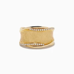 Effy Jewelry D'Oro 14K Brushed Yellow Gold Diamond Accented Ring | Rings