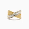 Effy Jewelry D'Oro 14K Brushed Yellow Gold Diamond Criss Cross Ring | Rings