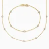 Effy Jewelry D'Oro 14K Gold Diamond Station Necklace and Bracelet Set 0.59 TCW | Necklaces & Pendants