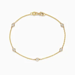 Effy Jewelry D'Oro 14K Gold Diamond Station Necklace and Bracelet Set 0.59 TCW | Necklaces & Pendants