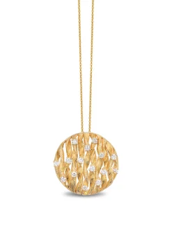 Effy Jewelry D'Oro 14K Textured Yellow Gold Diamond Pendant, 0.83 TCW | Necklaces & Pendants
