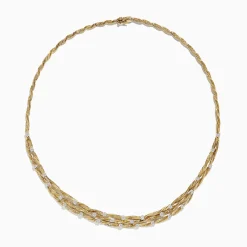 Effy Jewelry D'Oro 14K Textured Yellow Gold Diamond Collar Necklace, 1.68 TCW | Necklaces & Pendants