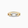 Effy Jewelry D'Oro 14K Two Tone Gold Diamond Interlocking Links Ring | Rings