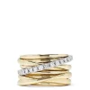 Effy Jewelry D'Oro 14K Yellow and White Gold Diamond Crossover Ring, 0.39 TCW | Rings