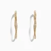 Effy Jewelry D'Oro 14K Yellow Gold 1 1/4" Diamond Wave Hoop Earrings, 0.25 TCW | Earrings