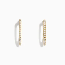 BH Multi D'Oro 14K Yellow Gold 3/4" Diamond Hoop Earrings, 0.31 TCW | Earrings