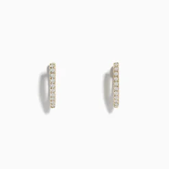Effy Jewelry D'Oro 14k Yellow Gold 3/8" Diamond Huggie Earrings 0.22 TCW | Earrings