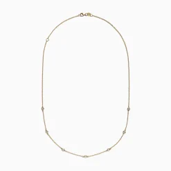 Effy Jewelry D'Oro 14K Yellow Gold 18" Diamond Station Necklace, 0.21 TCW | Necklaces & Pendants