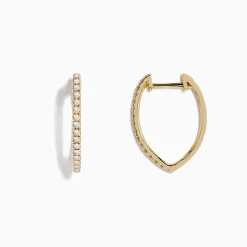 BH Multi D'Oro 14K Yellow Gold 3/4" Diamond Hoop Earrings, 0.31 TCW | Earrings