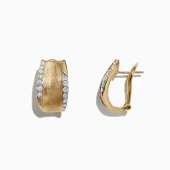 Effy Jewelry D'Oro 14K Yellow Gold 5/8" French Clip Diamond Earrings, 0.39 TCW | Earrings