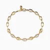 Effy Jewelry D'oro 14K Yellow Gold Anchor Chain Diamond Bracelet 0.27 TCW | Bracelets