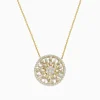 Effy Jewelry D'Oro 14K Yellow Gold Circled Flower Diamond Pendant 1.14 TCW | Necklaces & Pendants