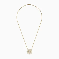 Effy Jewelry D'Oro 14K Yellow Gold Circled Flower Diamond Pendant 1.14 TCW | Necklaces & Pendants