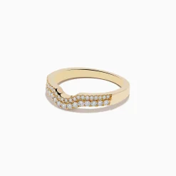 Effy Jewelry D'oro 14K Yellow Gold Curved Diamond Band 0.32 TCW | Rings