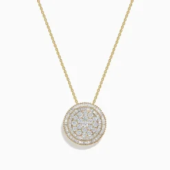 BH Multi D'Oro 14K Yellow Gold Diamond Disk Pendant, 1.60 TCW | Necklaces & Pendants