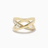 Effy Jewelry D'Oro 14K Yellow Gold Diamond Criss Cross Ring | Rings
