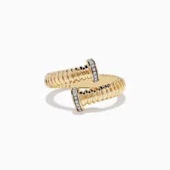 Effy Jewelry D'Oro 14K Yellow Gold Diamond Bypass Ring | Rings