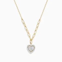 BH Multi D'oro 14K Yellow Gold Diamond Heart Pendant Necklace | Necklaces & Pendants