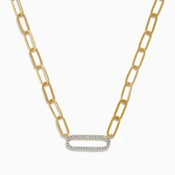 BH Multi D'oro 14K Yellow Gold Diamond Paperclip Necklace | Necklaces & Pendants