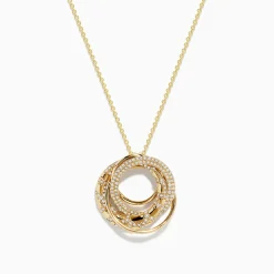 BH Multi D'oro 14K Yellow Gold Diamond Crossover Pendant | Necklaces & Pendants
