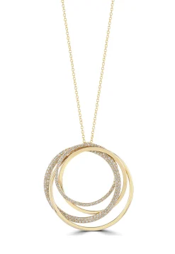 Effy Jewelry D'Oro 14K Yellow Gold Diamond Circles Pendant, 0.70 TCW | Necklaces & Pendants