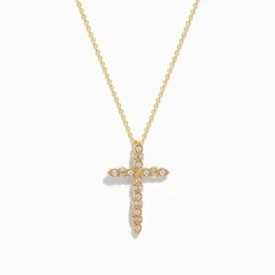 Effy Jewelry D'Oro 14K Yellow Gold Diamond Cross Pendant | Necklaces & Pendants